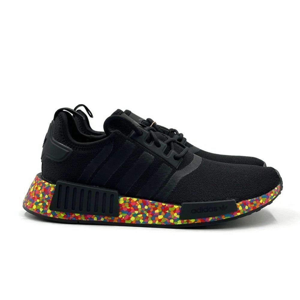 Adidas NMD R1 Men Sz 11 Casual Running Shoe Black Multicolor Trainer Sneaker NEW